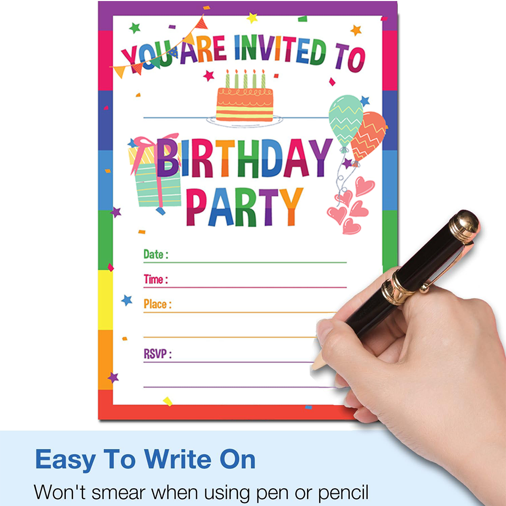 Birthday Invitation Cards with Envelopes