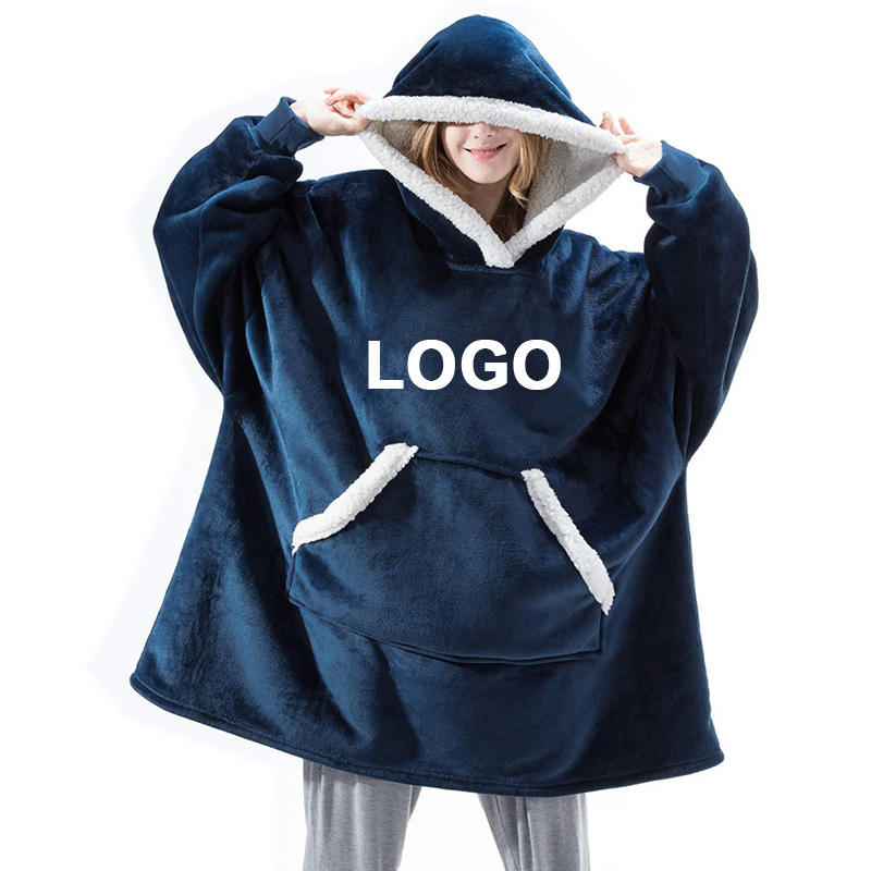 Custom Double Layer Plush Hoodie Blanket