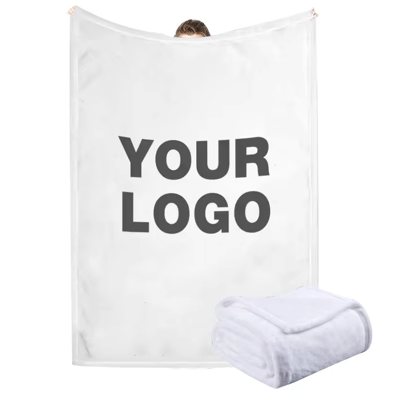 Custom Logo Fleece Throw Blanket