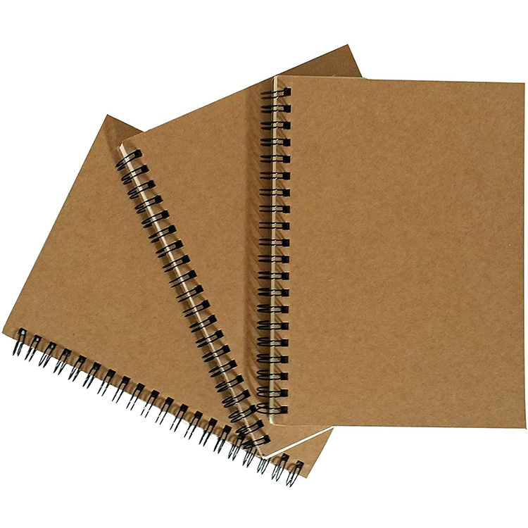 Custom 60-Sheet Spiral Notebook with Kraft Paper Cover