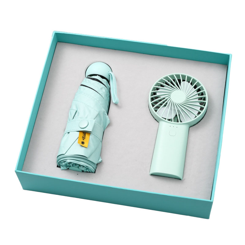 Custom Logo Umbrella Electric Fan Gift Sets