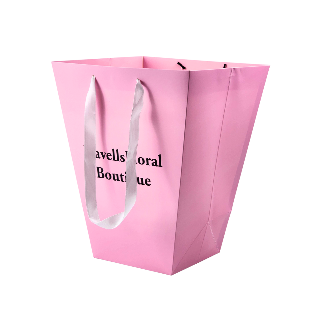 Custom Flower Carry Gift Trapezoidal Paper Bag